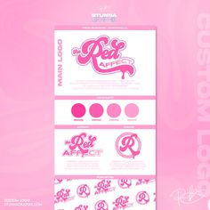 the pink logo design is designed to look like it has been created by an artist