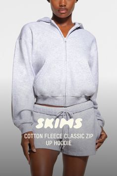 You’ll never want to lounge without this classic full zip-up hoodie made with the softest fleece ever and now updated with a slightly longer length and more open neckline for your best fit. Features front side pockets plus a ribbed waistband and cuffs. Fits true to size. | SKIMS Classic Zip Up Hoodie | Pink | 4XL | Cotton Fleece Sleep Wear, Hoodie Zip, Red Hoodie, Pink Hoodie, Cotton Fleece, Zip Up Hoodie, Grey Hoodie, Black Media, Zip Up