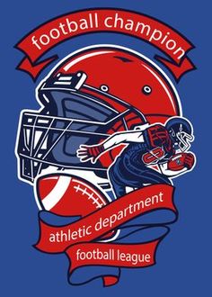 a football logo with the words athletic department and an image of a helmet on it