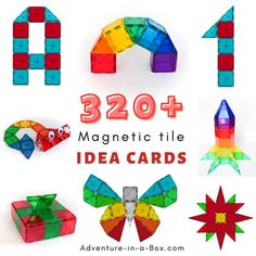 Magna-Tile Idea Bundle: Ultimate Collection 320+ Cards by Adventure in a Box Magnatile Printables Free, Magnetic Blocks Ideas For Kids, Magnetic Tiles Printables, Magnatiles Printables, Magnatiles Ideas Printable, Magna Tiles Printables, Magnatiles Printables Free, Magnatiles Ideas, Magnet Blocks