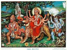 an image of hindu deities in the forest