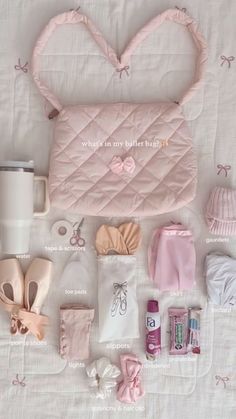 🩰🎀 What's In My Ballet Bag, Pack List, Ice Skating Outfit, Ballerina Outfit, Ballet Bag, Emergency Bag, Gloss Makeup, Pink Lifestyle, Ballet Inspiration