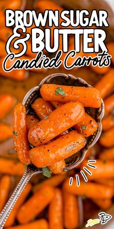 brown sugar and butter candies carrots on a spoon