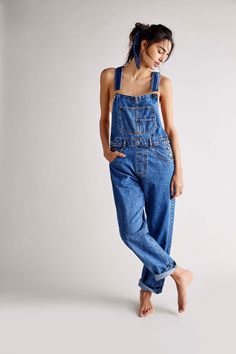 So essential and forever timeless, these special denim overalls from Free People's We The Free collection are featured in a relaxed, slouchy silhouette with tapered legs and exaggerated pocket detail for added dimension. Note: Size and placement of distressing may vary slightly. DETAILS Machine wash cold Long Jumpsuit Casual, Jumpsuit Casual, Trendy Denim, Retro Mode, Denim Romper, Long Jumpsuits, Denim Overalls, Denim Jumpsuit, Sapphire Blue