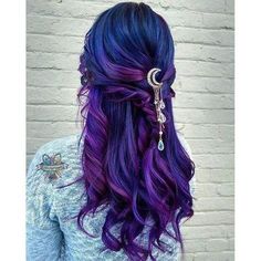 Hair Color Crazy, Hair Color Purple, Pretty Hair Color, Hair Dye Colors, Crystal Stars, Rainbow Hair