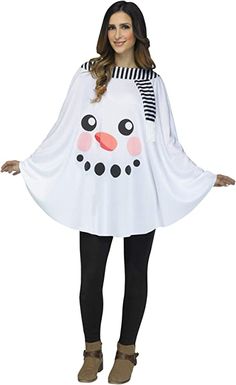 Amazon.com: Fun World Women's Snowman Poncho Adult-as Shown-os Adult Costume, -white, Standard : Clothing, Shoes & Jewelry Snowman Costume, White Poncho, Hollywood Costume, Costumes For Teens, Holiday Costumes, Snowman Faces, Fun World, Adult Halloween Costumes, Black Christmas