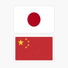 the flag of china and japan sticker