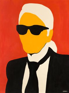 a painting of a man wearing sunglasses and a suit