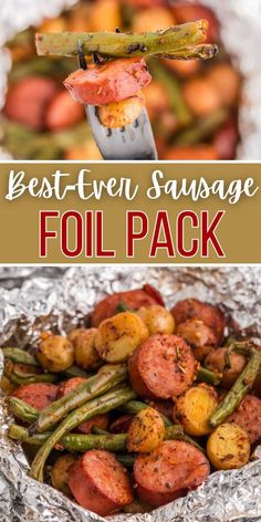 the best - ever sausage foil pack with potatoes and asparagus