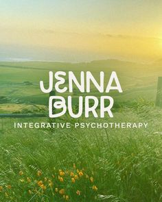 a field with yellow flowers and the words jennya burrr in front of it