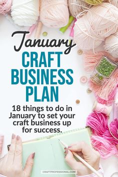 the january craft business plan is shown with yarn and crochet