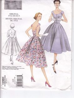 a women's dress pattern from the 1960s