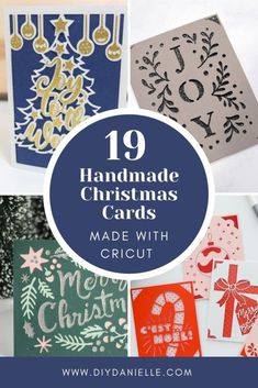 handmade christmas cards that are made with cricut and some other crafting supplies