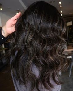 Dark Ash Balayage Brunettes, Dark Brown Hair Subtle Money Piece, Subtle Blonde Balayage On Dark Hair, Brown Balayage Highlights, Dark Brunette Balayage, Balayage Styles, Ash Balayage, Natural Dark Hair, Light Brown Balayage