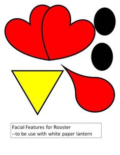 a red and yellow heart with two black dots on the bottom, next to an image of