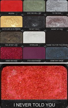 Black Eyeshadow Pallete, Eyeshadow Palette Names, Eyeshadow Aesthetic Palette, Aesthetic Eyeshadow Palette, Red Eyeshadow Palette