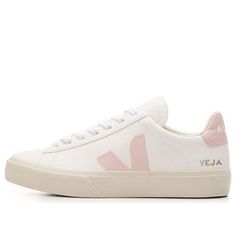 Veja Campo low-top 'Petale Pink' CP052606 Pink Veja Sneakers, Veja Outfits, It Girl Shoes, Pink Veja, Feminine Sneakers, V Shoes, Light Pink Sneakers