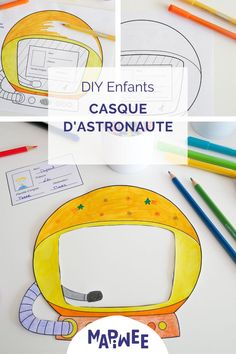 the instructions for how to make an astronaut's helmet with crayon pencils