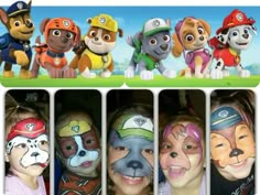 Paw Patrol facepaint! Paw Patrol Makeup Kids, Paw Patrol Makeup, Face Paint Tutorial, Paw Party, Paint Tutorial, Turquoise Colour, Face Painting Easy