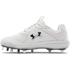 the under armour shoes are white and black