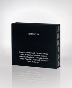 a black box with the words tamburins written on it's side