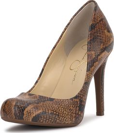 a woman's high heeled shoe with an animal print pattern on the upper part