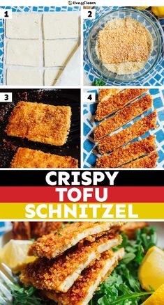 the steps to make crispy tofu schnitzel