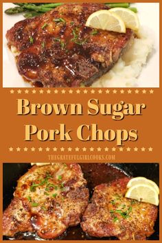 brown sugar pork chops with asparagus and lemon