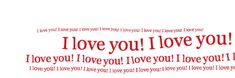 the words i love you are written in red on a white background