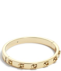 Shop for COACH Signature C Hinged Bangle Bracelet at Dillard's. Visit Dillard's to find clothing, accessories, shoes, cosmetics & more. The Style of Your Life. Coach Yellow Gold Jewelry For Formal Events, Coach Formal Bracelet Jewelry, Hinged Metal Bracelets, Coach Luxury Bracelet, Coach Bangle Bracelet For Formal Occasions, Luxury Coach Bracelet Jewelry, Metal Hinged Bangle Bracelets, Coach Formal Bracelet, Coach Bangle Bracelet