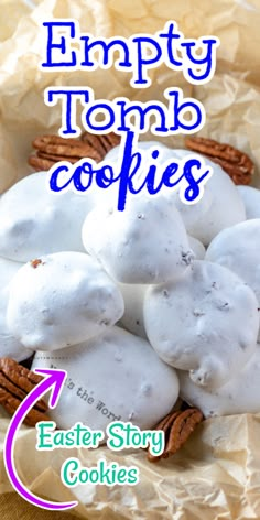 a basket filled with cookies covered in white frosting