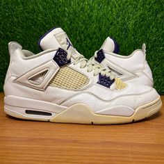 Nike Air Jordan 4 Iv Retro Purple Metallic White Size 13 Sneakers Ct8527-115. Used And No Box. Have Some Discoloration In The Netting And Signs Of Wear. One Size Tag Is Peeling Off. Still A Sick Pair Of Kicks! Jordan4 Metallic Purple, Nike Air Jordan 4, Purple Metallic, Air Jordan 4, Jordans For Men, Jordan Shoes, Nike Air Jordan, Mens Shoes Sneakers, Size Tag