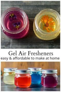 three jars filled with gel air fresheners