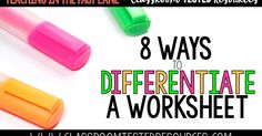 three different colored markers with the words 8 ways to deterate a worksheet