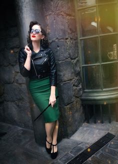 Blue Pencil Dress, Slytherin Fashion, The Sorting Hat, Chose Me, Pinup Couture