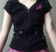 Scene Shirts 2000s, 2000s Emo Clothes, 2000s Clothing, Scene Fashion, Pink Star, Cute Top, 2000s Fashion, Sleeveless Sweater