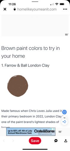 the brown paint colors to try in your home are now available on iphone or ipad