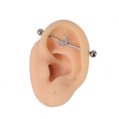 an ear with a single diamond ring on it