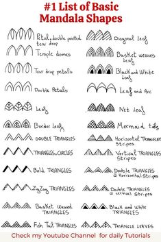 the list of basic hand drawn shapes and their meanings for each individual's name