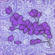 purple flowers are on a purple and white background