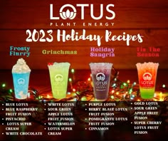 the lotus plant energy holiday recipe list