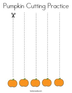 pumpkin cutting practice for kids to learn how to cut