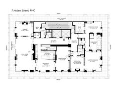 the floor plan for 7 talbot street, pict's first floor is shown in black and white