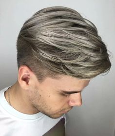 Boy Hair Color Ideas, Ash Grey Hair Men, Best Hair Color For Men, Men Hair Color Trends, Ash Brown Hair Men, Hair Color For Men, Male Highlights, Boys Hair Highlights, Men Hair Color Highlights