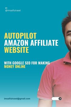 We can the image a boy who are not seeing pefectly. otherwise, in the banner indicate Autopilot amazon affiliate website service. Affiliate Website, Welcome To The Future, Google Seo, Affiliate Marketing Tips, Passive Income Online, To The Future, Passive Income