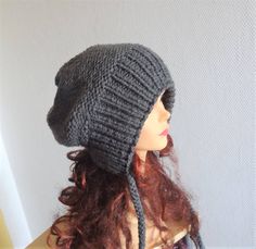 "Slouchy Ear Flap Hat Women slouchy hat Knitted slouchy beanie full handwork made on wires, from soft yarn Cleaning: hand-wash in cool water and lay flat to dry. It was made in a smoke free environment. Available in sizes: S - 19.5 - 21.3 inches (50 - 54 cm) M - 20.5 - 22.4 inches (53 - 57 cm L - 21.5 - 23.2 inches (55 - 59 cm) XL - 22.8 - 24.5 inches (58 - 63 cm) You can also specify the circumference of the head. Then the cap is the best fit :-)) You can choose any color. In the colors selecti Knitting Art, Knit Accessories, Flap Hat, Handmade Hats, Etsy Inspiration, Ear Flap Hats, Trending Items, Women Hats Fashion, Grey Hat