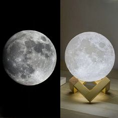 two different views of the same moon lamp