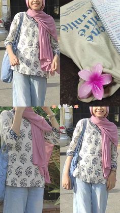 Hijab With Dress Outfit, Jeans Kurti Style With Hijab, College Outfits With Hijab, Hijabi Kurti Outfit, How To Style A Kurti, Hijabi University Outfits Summer, Desi Summer Outfits, Summer Outfit Inspo Modest, Outfit With Hijab