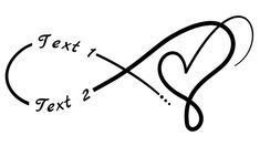 the word text 2 is written in cursive writing with a heart and an arrow