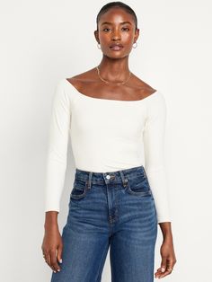 off-shoulder neckline long sleeves fitted hits below waist models are approx.  5'9" and wear sizes s (4), l (12), and xl (18)machine wash according to the care instruction label  . Best Holiday gift for Women , perfect Tops for Christmas! White Off The Shoulder Top Outfit, Off The Shoulder Top Outfit, White Off The Shoulder Top, Sweater Jeans, White Off The Shoulder, White Off Shoulder, Off Shoulder Sweater, Family Maternity, Old Navy Women